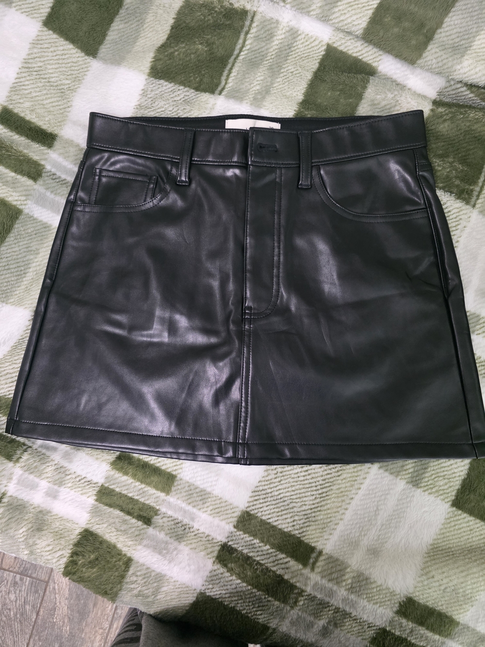 Abercrombie & Fitch Black Faux Leather Mini Skirt